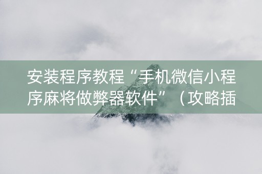 安装程序教程“手机微信小程序麻将做弊器软件”（攻略插件)