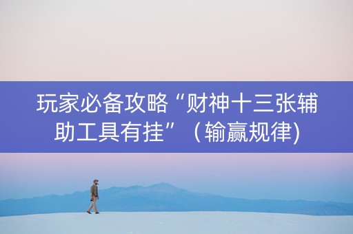 玩家必备攻略“财神十三张辅助工具有挂”（输赢规律)