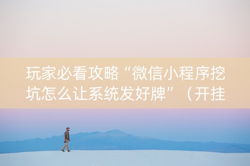 玩家必看攻略“微信小程序挖坑怎么让系统发好牌”（开挂辅助器插件)