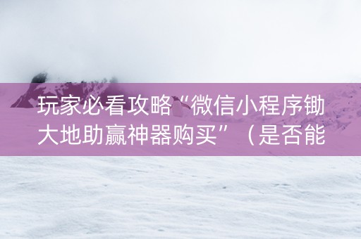 玩家必看攻略“微信小程序锄大地助赢神器购买”（是否能开挂)