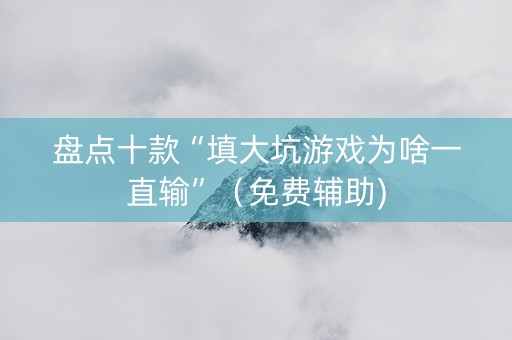盘点十款“填大坑游戏为啥一直输”（免费辅助)