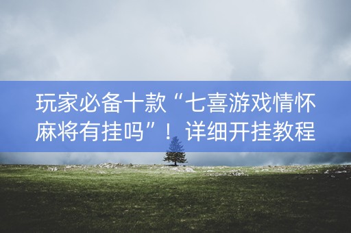 玩家必备十款“七喜游戏情怀麻将有挂吗”！详细开挂教程（确实真的有挂)-知乎