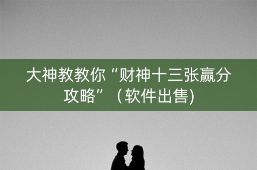 大神教教你“财神十三张赢分攻略”（软件出售)