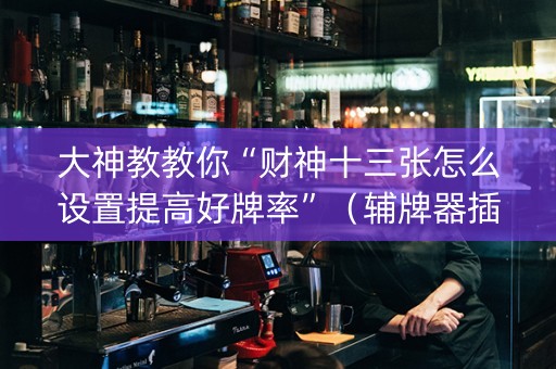 大神教教你“财神十三张怎么设置提高好牌率”（辅牌器插件购买)