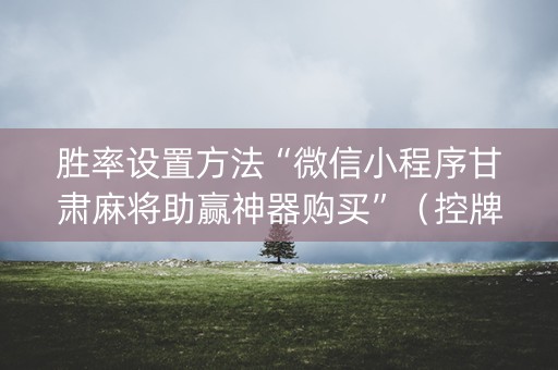 胜率设置方法“微信小程序甘肃麻将助赢神器购买”（控牌神器)