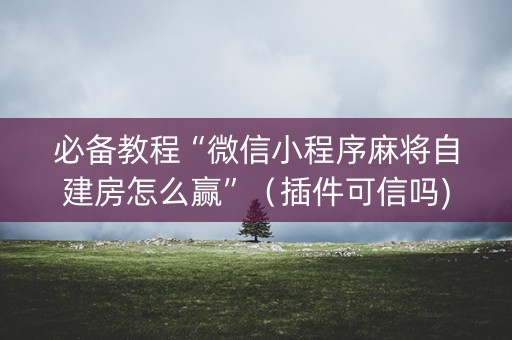 必备教程“微信小程序麻将自建房怎么赢”（插件可信吗)