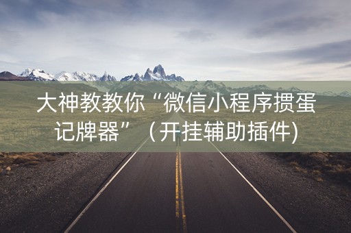 大神教教你“微信小程序掼蛋记牌器”（开挂辅助插件)