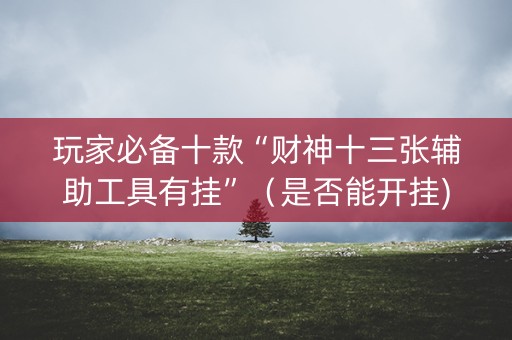 玩家必备十款“财神十三张辅助工具有挂”（是否能开挂)