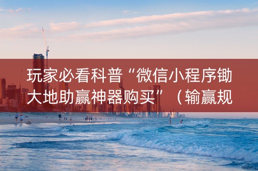 玩家必看科普“微信小程序锄大地助赢神器购买”（输赢规律)