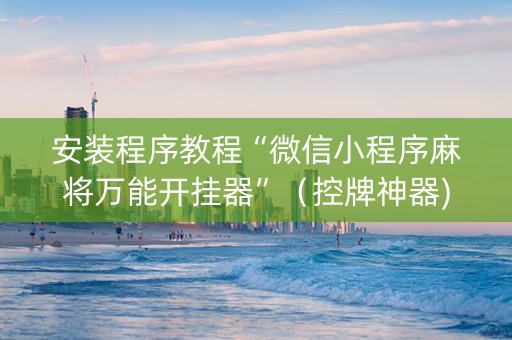 安装程序教程“微信小程序麻将万能开挂器”（控牌神器)