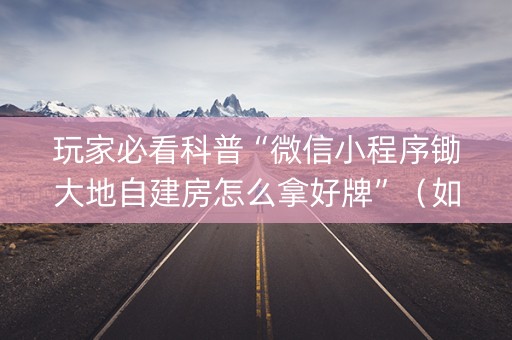 玩家必看科普“微信小程序锄大地自建房怎么拿好牌”（如何提高胜率)