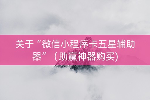 关于“微信小程序卡五星辅助器”（助赢神器购买)