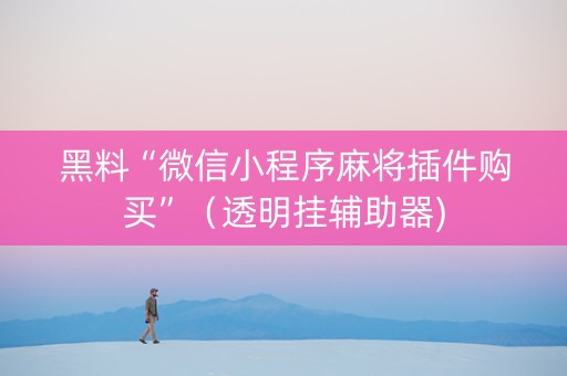 黑料“微信小程序麻将插件购买”（透明挂辅助器)