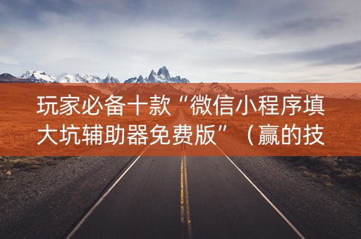 玩家必备十款“微信小程序填大坑辅助器免费版”（赢的技巧规律)