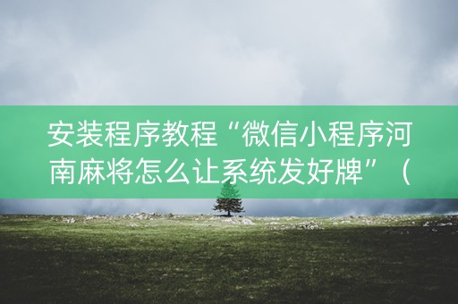 安装程序教程“微信小程序河南麻将怎么让系统发好牌”（挂件神器)