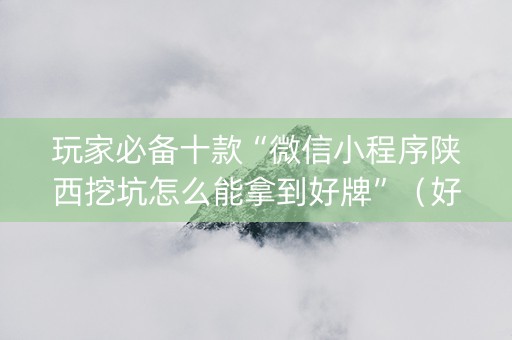 玩家必备十款“微信小程序陕西挖坑怎么能拿到好牌”（好友房怎么才能赢)