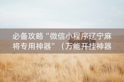 必备攻略“微信小程序辽宁麻将专用神器”（万能开挂神器)