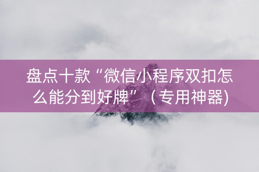 盘点十款“微信小程序双扣怎么能分到好牌”（专用神器)