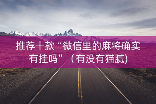 推荐十款“微信里的麻将确实有挂吗”（有没有猫腻)