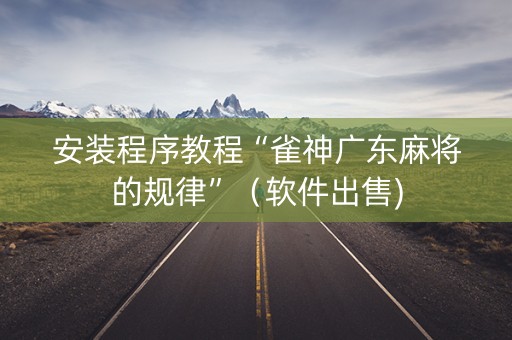 安装程序教程“雀神广东麻将的规律”（软件出售)