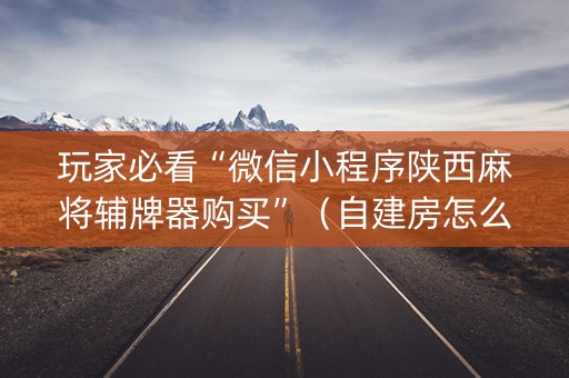 玩家必看“微信小程序陕西麻将辅牌器购买”（自建房怎么拿好牌)