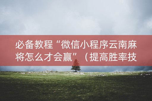 必备教程“微信小程序云南麻将怎么才会赢”（提高胜率技巧)