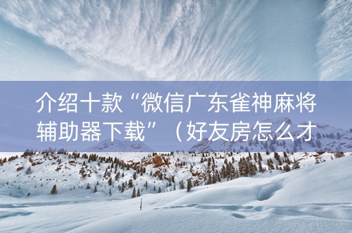 介绍十款“微信广东雀神麻将辅助器下载”（好友房怎么才能赢)