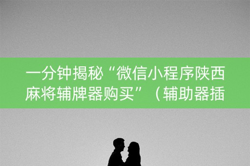 一分钟揭秘“微信小程序陕西麻将辅牌器购买”（辅助器插件)