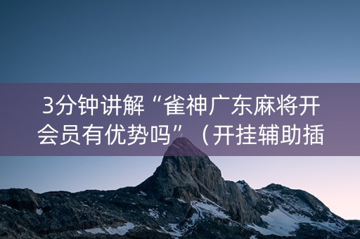 3分钟讲解“雀神广东麻将开会员有优势吗”（开挂辅助插件)