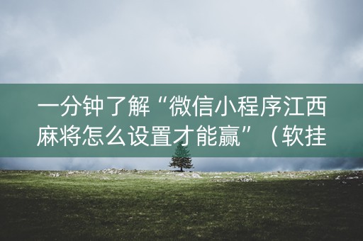 一分钟了解“微信小程序江西麻将怎么设置才能赢”（软挂神器)