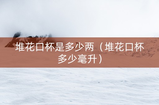 堆花口杯是多少两（堆花口杯多少毫升）