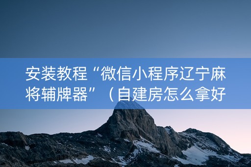 安装教程“微信小程序辽宁麻将辅牌器”（自建房怎么拿好牌)