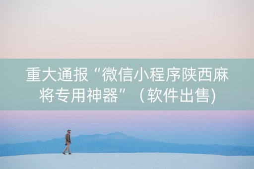 重大通报“微信小程序陕西麻将专用神器”（软件出售)