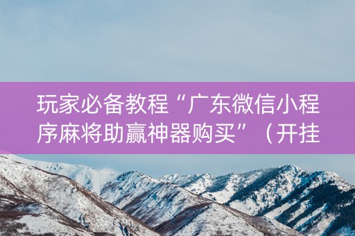 玩家必备教程“广东微信小程序麻将助赢神器购买”（开挂辅助器脚本)