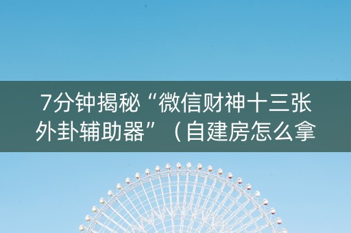 7分钟揭秘“微信财神十三张外卦辅助器”（自建房怎么拿好牌)