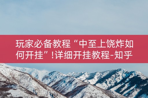 玩家必备教程“中至上饶炸如何开挂”!详细开挂教程-知乎