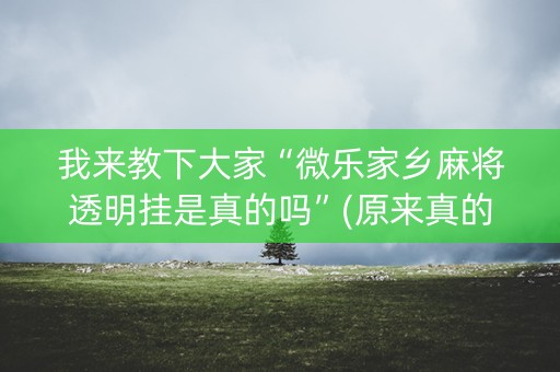 我来教下大家“微乐家乡麻将透明挂是真的吗”(原来真的有挂)-知乎