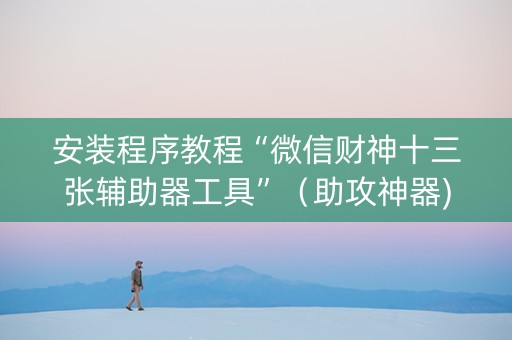 安装程序教程“微信财神十三张辅助器工具”（助攻神器)