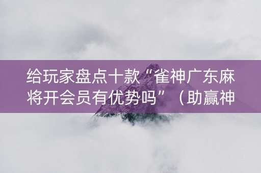 给玩家盘点十款“雀神广东麻将开会员有优势吗”（助赢神器)