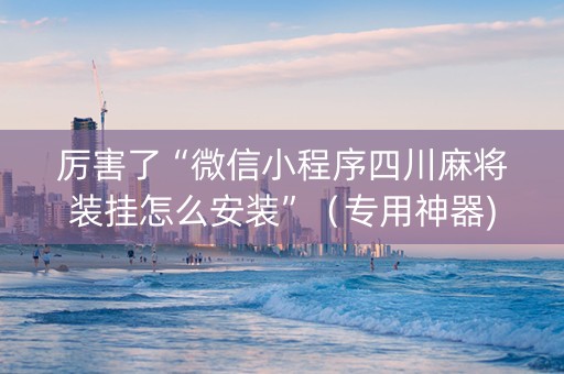 厉害了“微信小程序四川麻将装挂怎么安装”（专用神器)