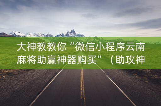 大神教教你“微信小程序云南麻将助赢神器购买”（助攻神器)