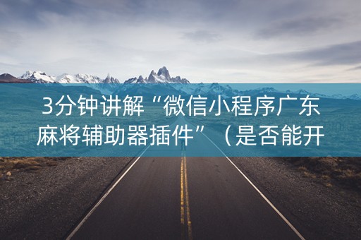3分钟讲解“微信小程序广东麻将辅助器插件”（是否能开挂)
