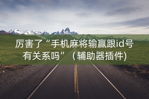 厉害了“手机麻将输赢跟id号有关系吗”（辅助器插件)