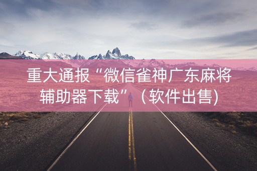 重大通报“微信雀神广东麻将辅助器下载”（软件出售)