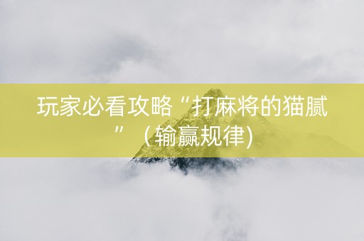 玩家必看攻略“打麻将的猫腻”（输赢规律)