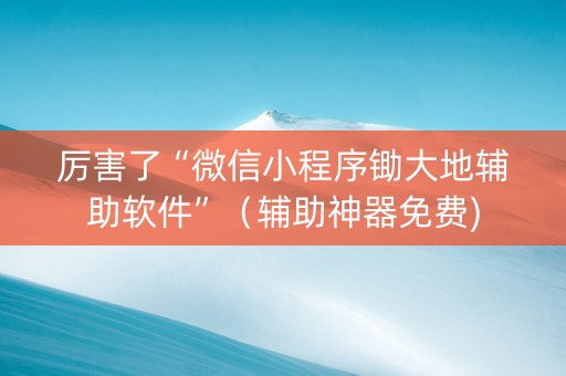 厉害了“微信小程序锄大地辅助软件”（辅助神器免费)