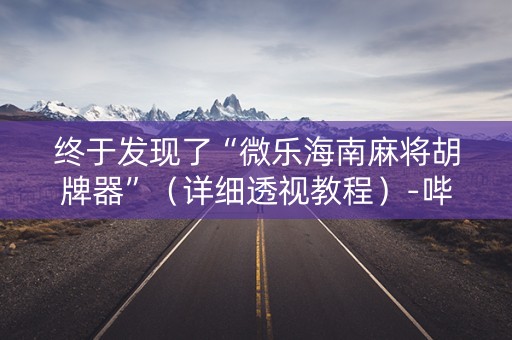 终于发现了“微乐海南麻将胡牌器”（详细透视教程）-哔哩哔哩