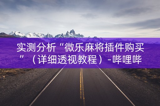 实测分析“微乐麻将插件购买”（详细透视教程）-哔哩哔哩