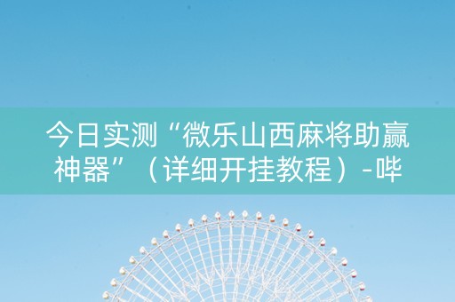今日实测“微乐山西麻将助赢神器”（详细开挂教程）-哔哩哔哩