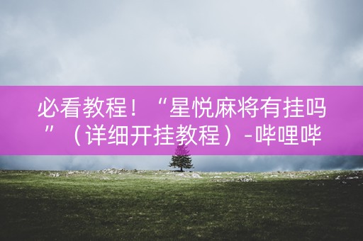必看教程！“星悦麻将有挂吗”（详细开挂教程）-哔哩哔哩